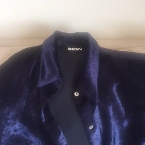 DKNY vintage long sleeve velvet blouse.